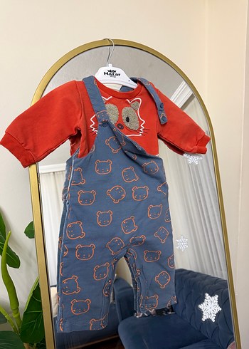 Gri Erkek Çocuk Örme Baskılı Tulum 3 lü set - Görsel 2