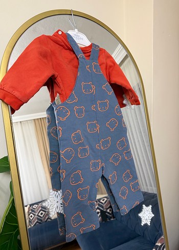 Gri Erkek Çocuk Örme Baskılı Tulum 3 lü set - Görsel 3