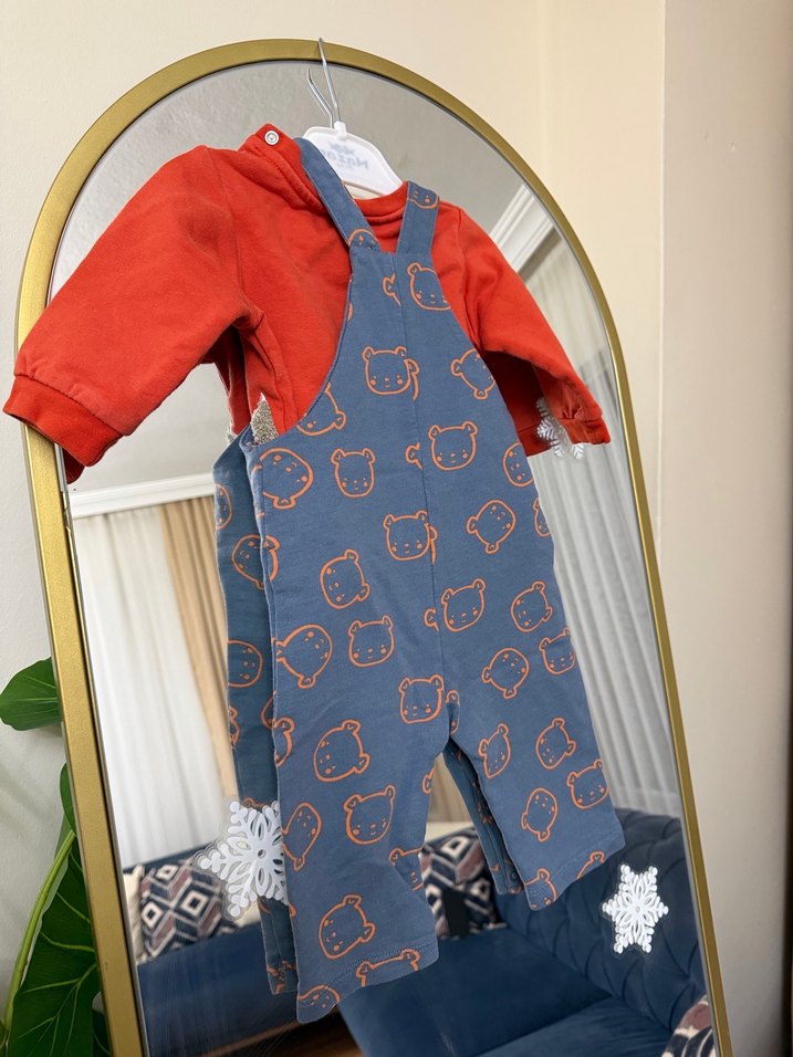 Gri Erkek Çocuk Örme Baskılı Tulum 3 lü set - Görsel 3