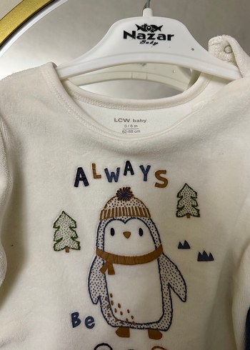 3-6 ay Bebek Erkek Beyaz Baskılı pijama takımı 3-6 ay - Görsel 2