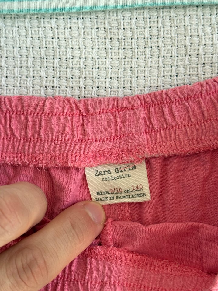 Kolsuz Kız Çocuk Takımı, Pembe Şort, Çizgili Üst - Görsel 3