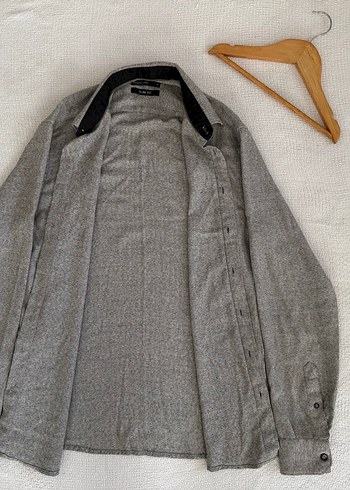 Gri Erkek Keten Regular Fit Gömlek - Görsel 2