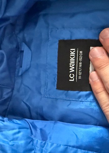 Parlak Mavi Kapüşonlu Erkek Mont - Görsel 2