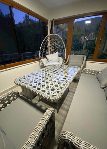 Ratdan bahçe Mobilyası Salıncak dahil - Görsel 3