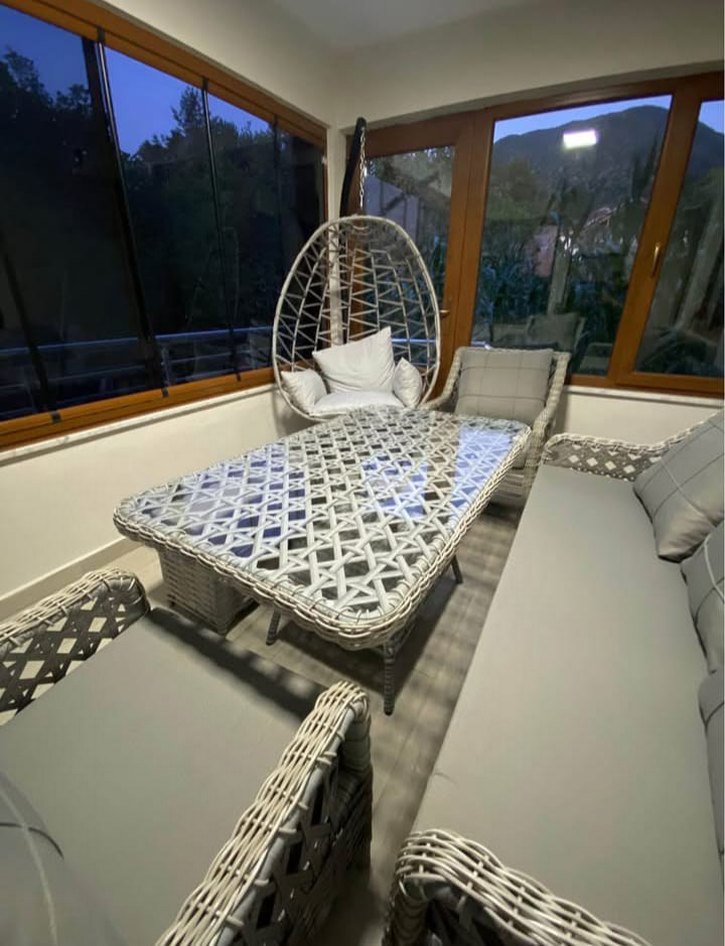 Ratdan bahçe Mobilyası Salıncak dahil - Görsel 4