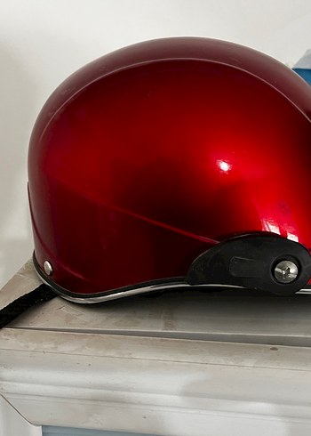 Parlak Kırmızı Biker Motosiklet Kaskı - Görsel 3