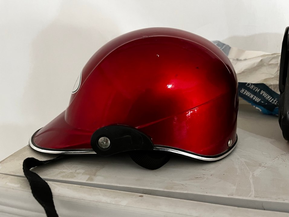 Parlak Kırmızı Biker Motosiklet Kaskı - Görsel 5