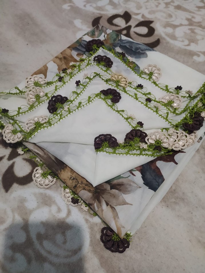 Renkli Dantel Detaylı Bohem Kadın Fuları - Görsel 2