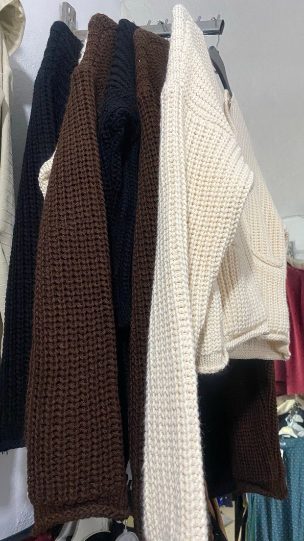 Düğmeli Midi Triko Hırka - Görsel 3