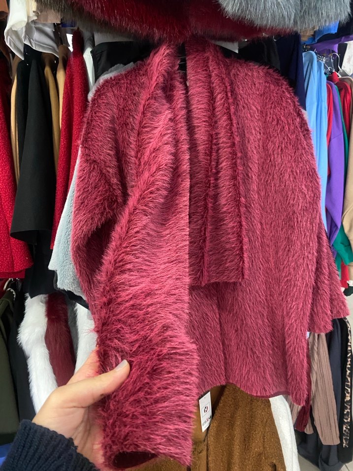 Gri Midi Boy Kürk Detaylı atkılı  Kadın Ceket - Görsel 2