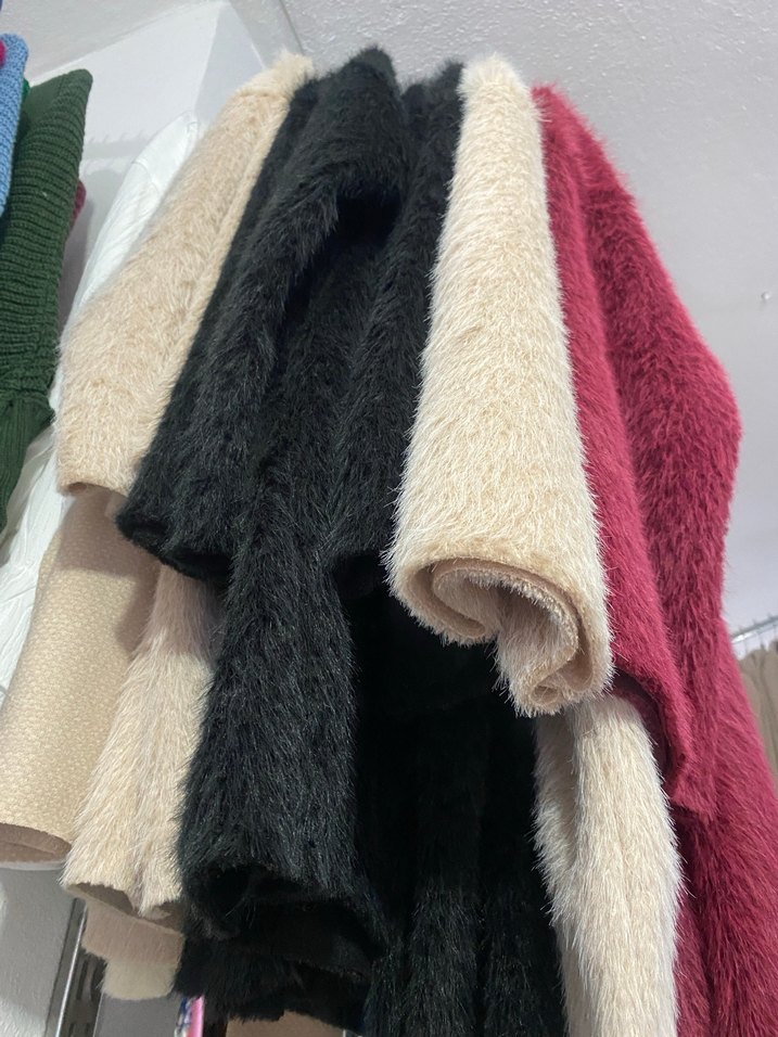 Gri Midi Boy Kürk Detaylı atkılı  Kadın Ceket - Görsel 3