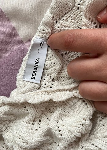 Bershka Beyaz Örgü Kadın bluz - Görsel 4