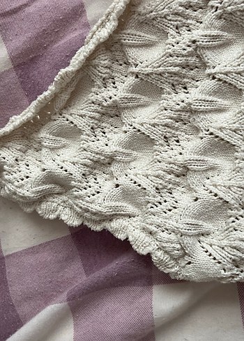 Bershka Beyaz Örgü Kadın bluz - Görsel 3