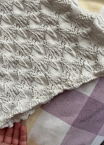 Bershka Beyaz Örgü Kadın bluz - Görsel 2