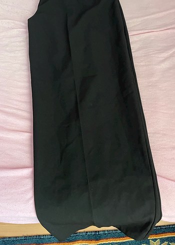 Kadın Siyah Pilili Midi Kumaş Pantolon - Görsel 5