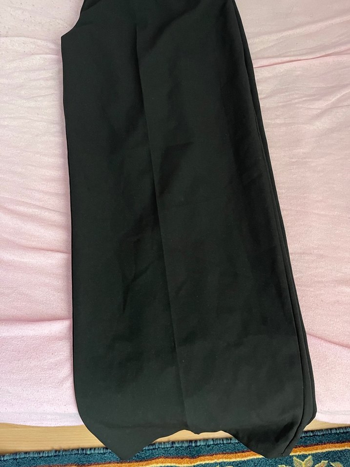 Kadın Siyah Pilili Midi Kumaş Pantolon - Görsel 5