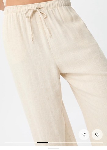 Bej Kadın Keten Stradivarius pant - Görsel 2