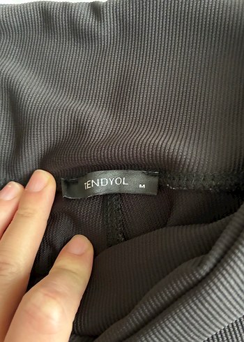 Siyah Kadın Yırtmaçlı İspanyol Paça Pantolon Tayt - Görsel 4