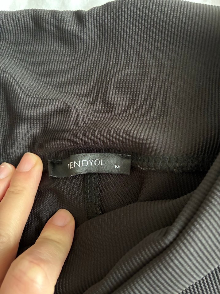 Siyah Kadın Yırtmaçlı İspanyol Paça Pantolon Tayt - Görsel 3