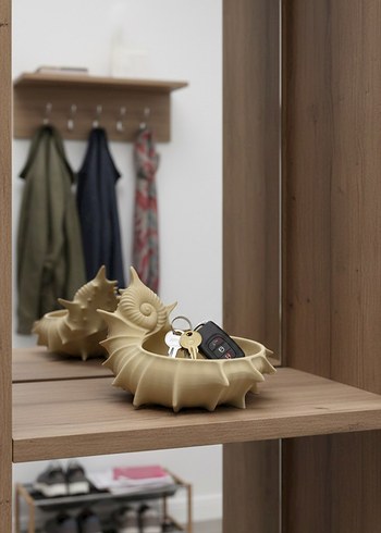 Bej Deniz Kabuğu Figürlü Dekoratif Tabak - Görsel 2