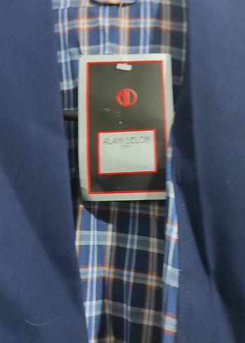 Erkek Lacivert Ekose Desenli Uzun sabahlık - Görsel 2