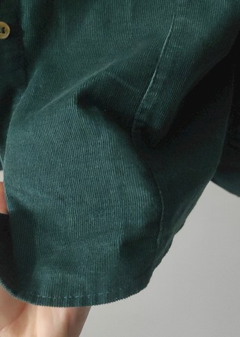 Düğmeli Yeşil Süet Erkek Ceket kadife - Görsel 2