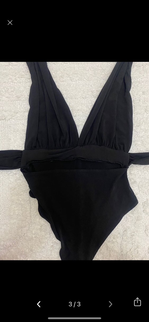 Siyah Drapeli Mini Strappy Mayo - Görsel 2