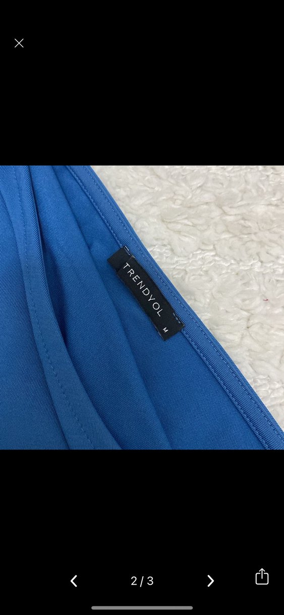 Mavi Drapeli Tek Omuzlu Kadın Mayo - Görsel 2