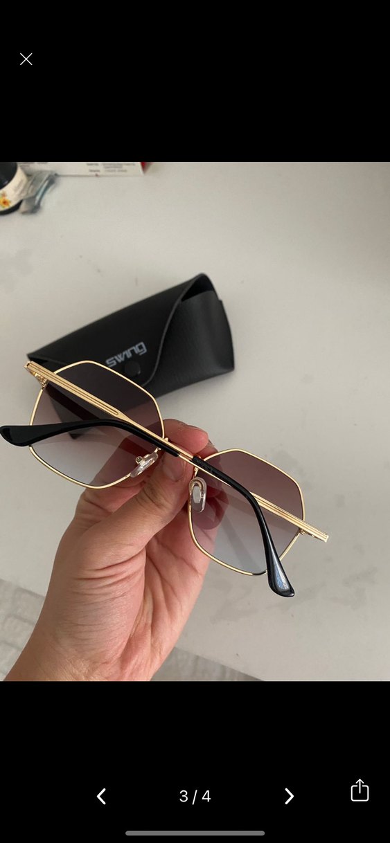 Kahverengi Parlak Kadın Güneş Gözlüğü - Görsel 2