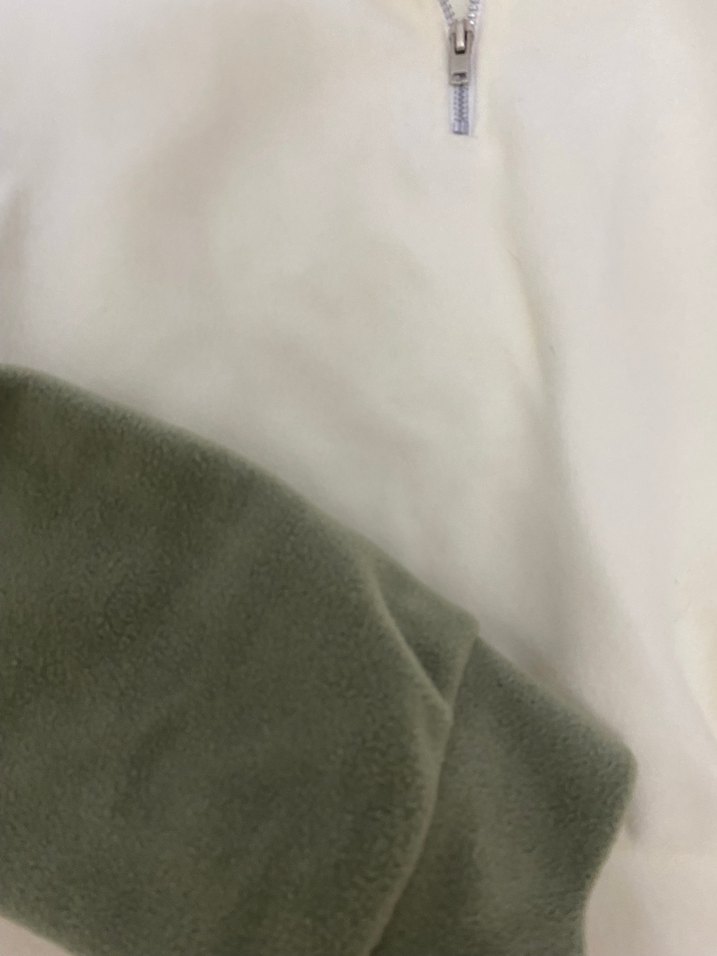 Yarım Fermuarlı Beyaz Kadın Sweatshirt - Görsel 2