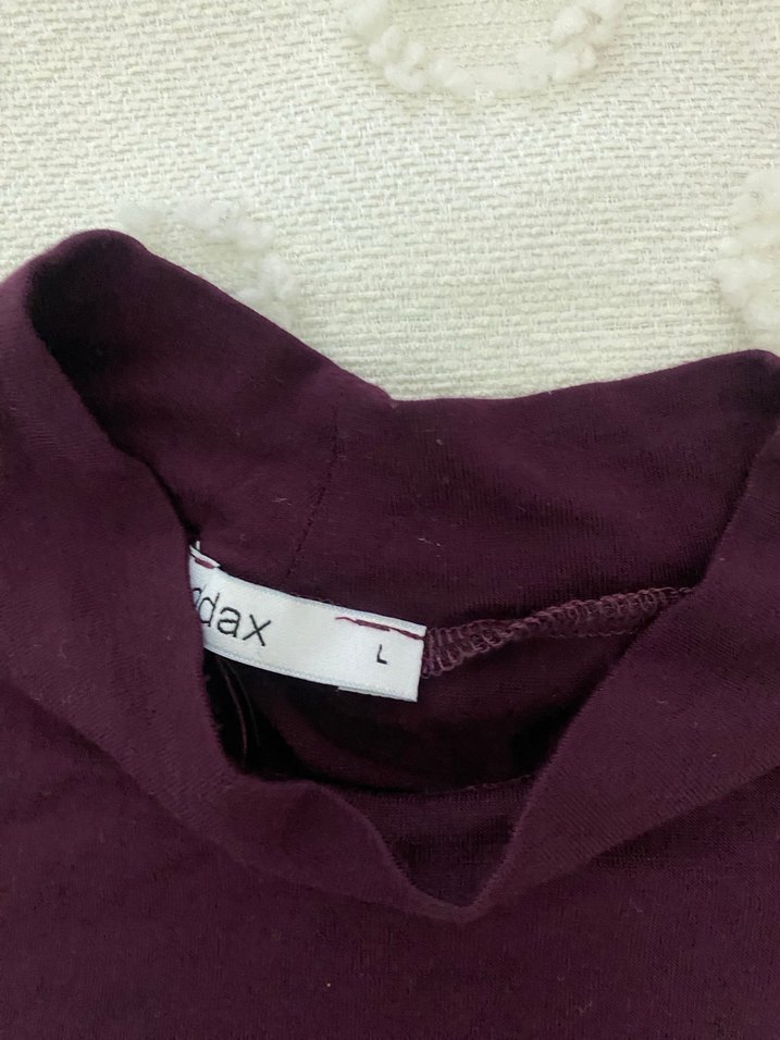 Bordo Kadın Balıkçı Yaka Uzun Kollu Bluz - Görsel 3