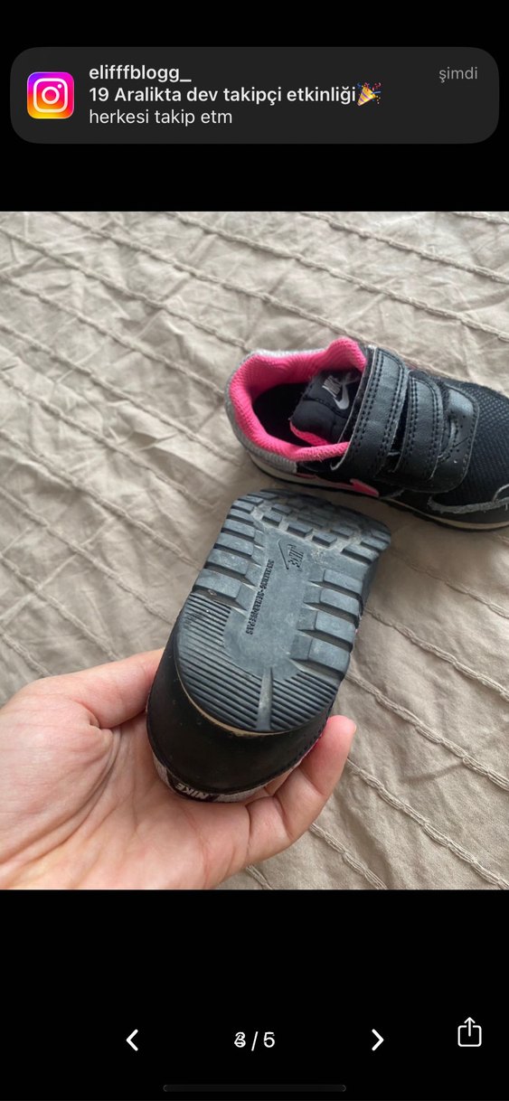 Kız Çocuk Siyah-Pembe Spor Ayakkabı - Görsel 3