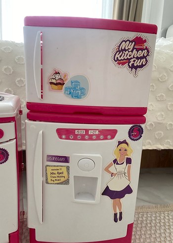 Pembe Oyuncak Mutfak Seti Fırın ve Buzdolabı - Görsel 3