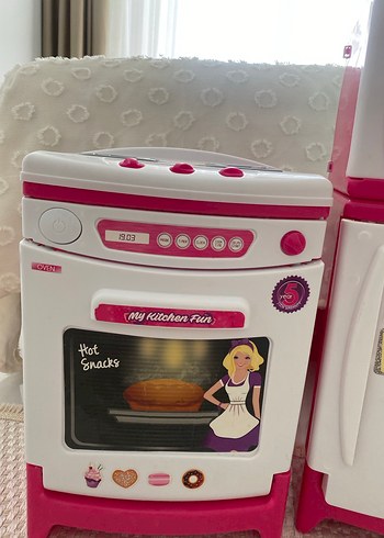 Pembe Oyuncak Mutfak Seti Fırın ve Buzdolabı - Görsel 2