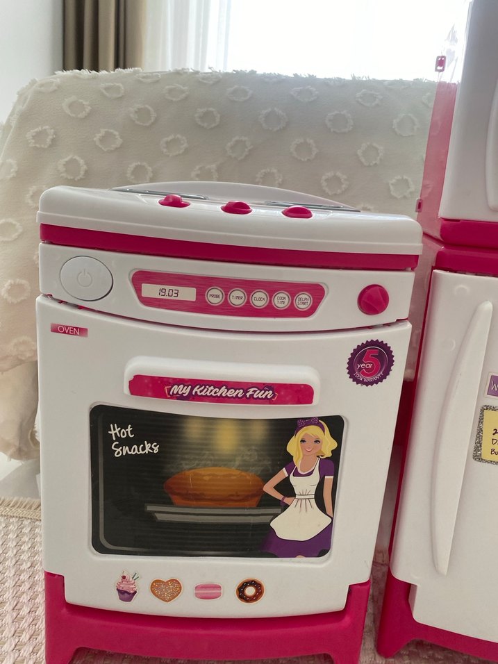 Pembe Oyuncak Mutfak Seti Fırın ve Buzdolabı - Görsel 2