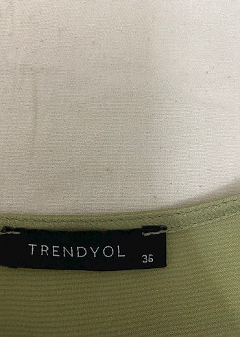 Kadın Haki Saten Drapeli V Yaka Bluz - Görsel 2