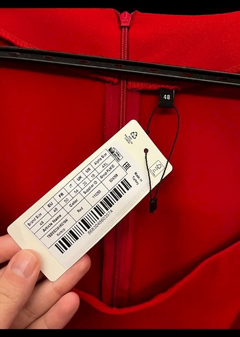 Kırmızı Uzun Kollu Kalem Elbise - Görsel 5