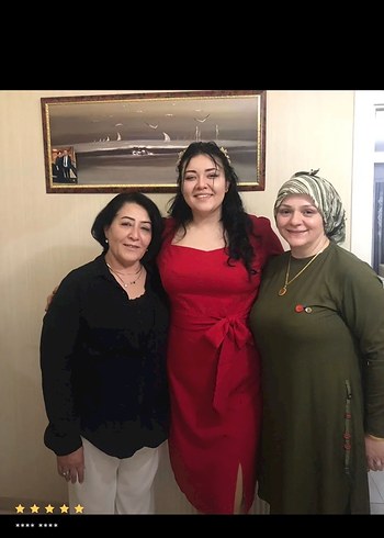 Kırmızı Uzun Kollu Kalem Elbise - Görsel 9