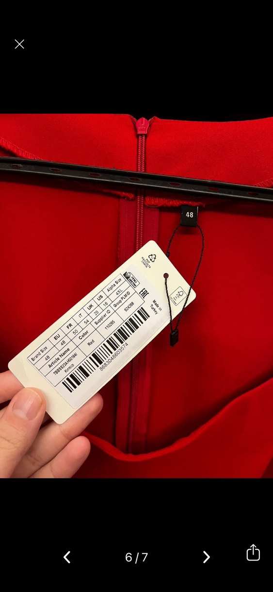 Kırmızı Uzun Kollu Kalem Elbise - Görsel 5