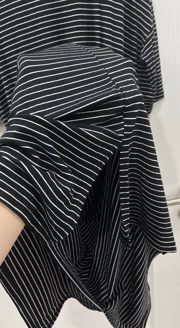 Siyah Çizgili Uzun Kadın Elbise - Görsel 5