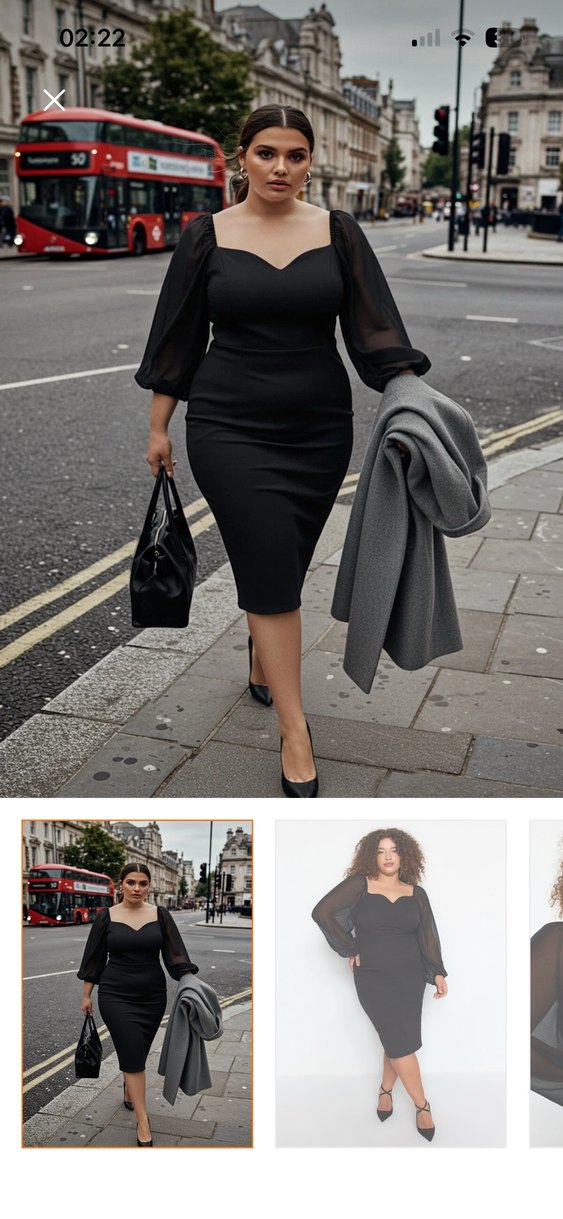 Şeffaf Detaylı Siyah Straplez Midi Elbise - Görsel 2