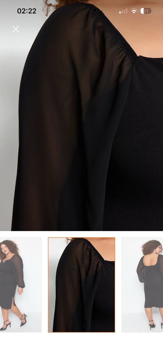 Şeffaf Detaylı Siyah Straplez Midi Elbise - Görsel 5