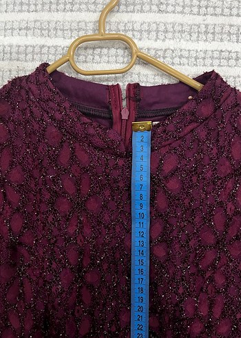 Tesettür Bordo Dantel İşlemeli Uzun Kollu Elbise - Görsel 8