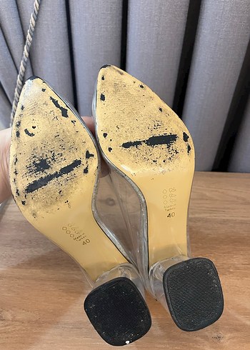 Gri Parlak Desenli plastik Topuklu Kadın Ayakkabı - Görsel 7