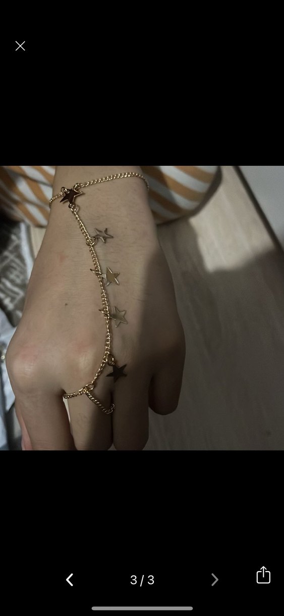 Yıldız Detaylı Altın Rengi El Zinciri - Görsel 2
