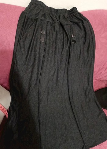 Düğmeli Midi Hamile Etek Siyah - Görsel 2