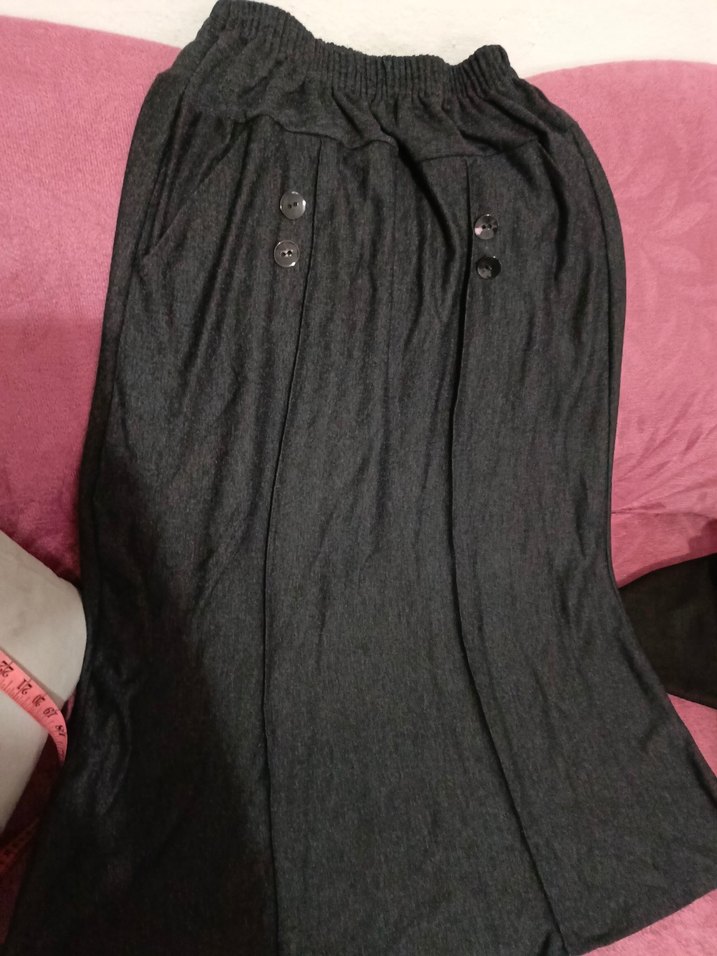 Düğmeli Midi Hamile Etek Siyah - Görsel 2