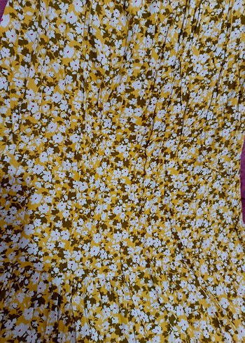 Sarı Çiçek Desenli Uzun Hamile Eteği - Görsel 2