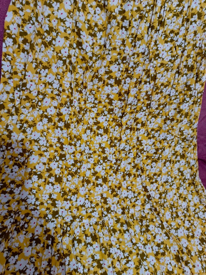 Sarı Çiçek Desenli Uzun Hamile Eteği - Görsel 2