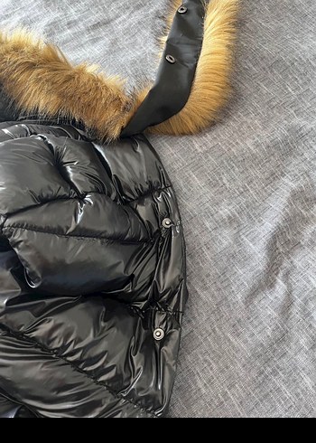 Lufian Siyah Şişme Mont Kürklü Kapüşon - Görsel 4